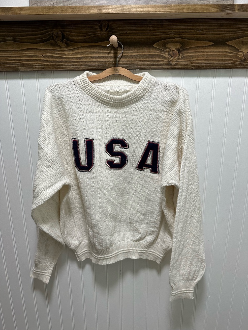 Cream USA Cable Knit Sweater no tags please see photos for measurements